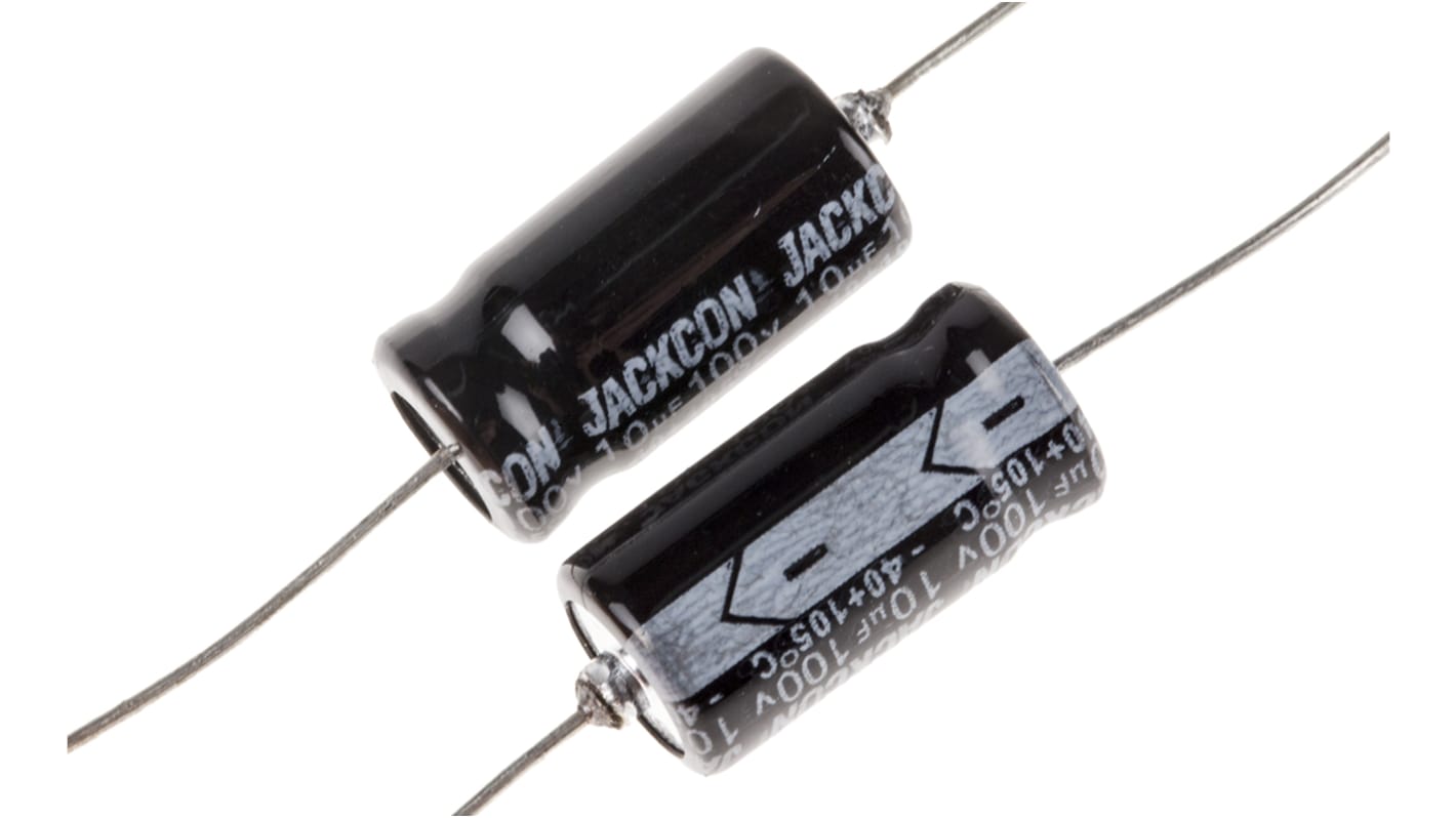 RS PRO 10μF Aluminium Electrolytic Capacitor 100V dc, Axial, Through Hole