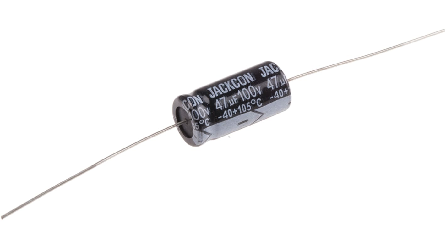 RS PRO 47μF Aluminium Electrolytic Capacitor 100V dc, Axial, Through Hole