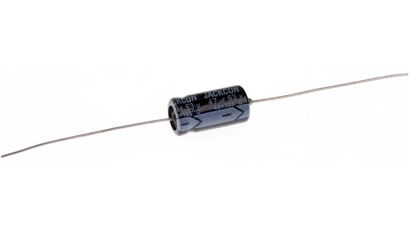 RS PRO, THT Aluminium-Elektrolyt Kondensator 47μF ±20% / 63V dc, Ø 8mm x 16mm x 16mm, bis 105°C