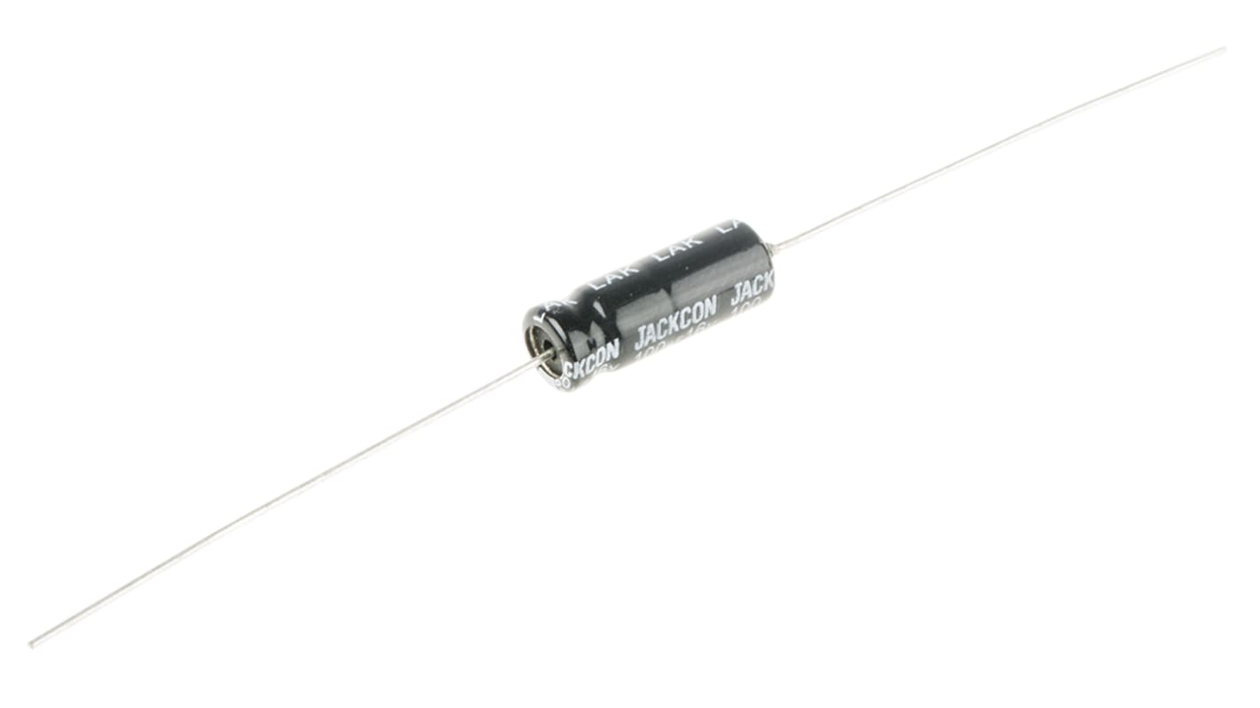 RS PRO 100μF Aluminium Electrolytic Capacitor 16V dc, Axial, Through Hole