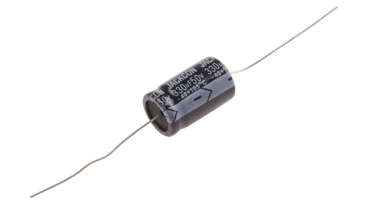 RS PRO 330μF Aluminium Electrolytic Capacitor 50V dc, Axial, Through Hole