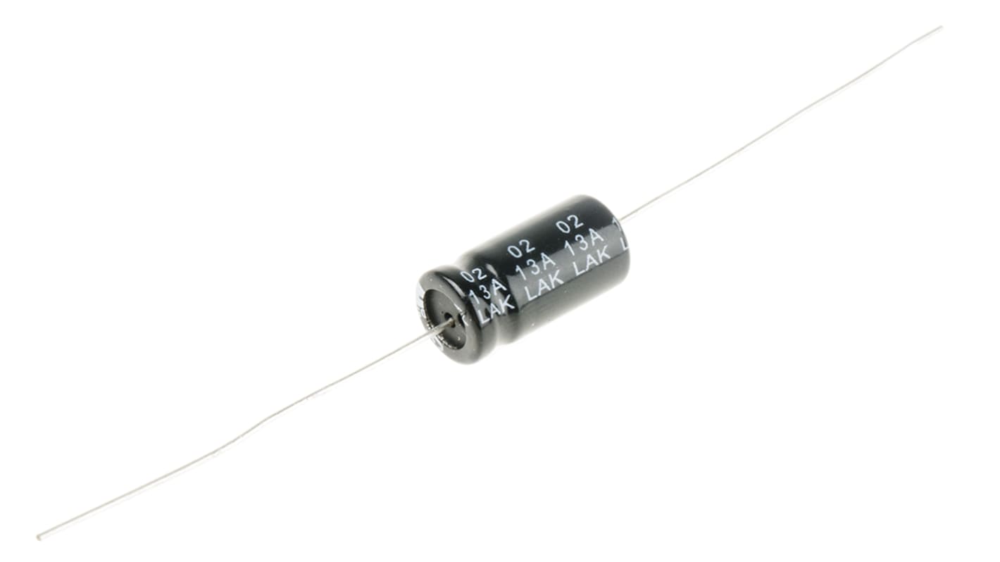 Condensador electrolítico RS PRO, 470μF, ±20%, 10V dc, Axial, Orificio pasante, 8 (Dia.) x 16mm