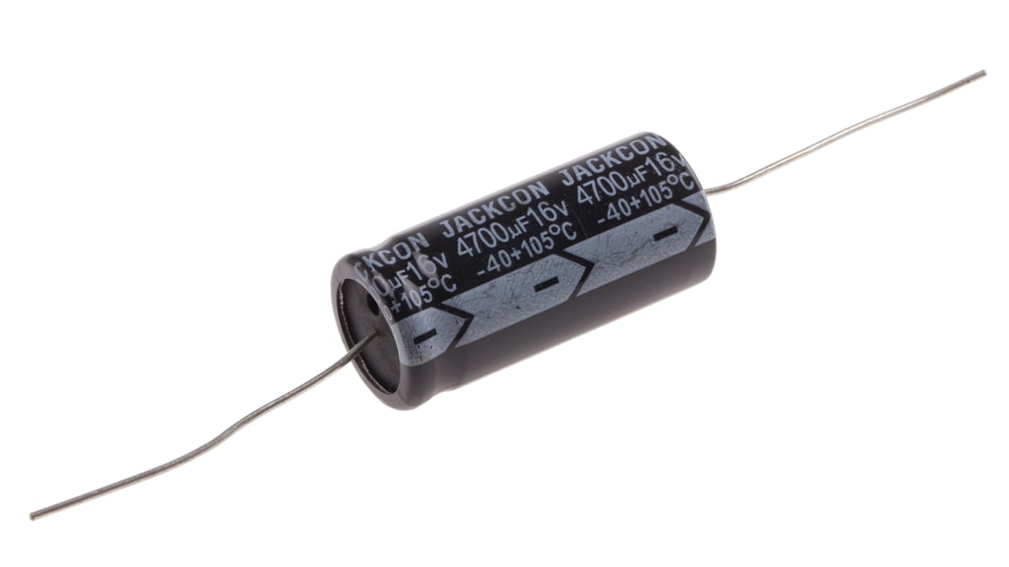 RS PRO 4700μF Aluminium Electrolytic Capacitor 16V dc, Axial, Through Hole