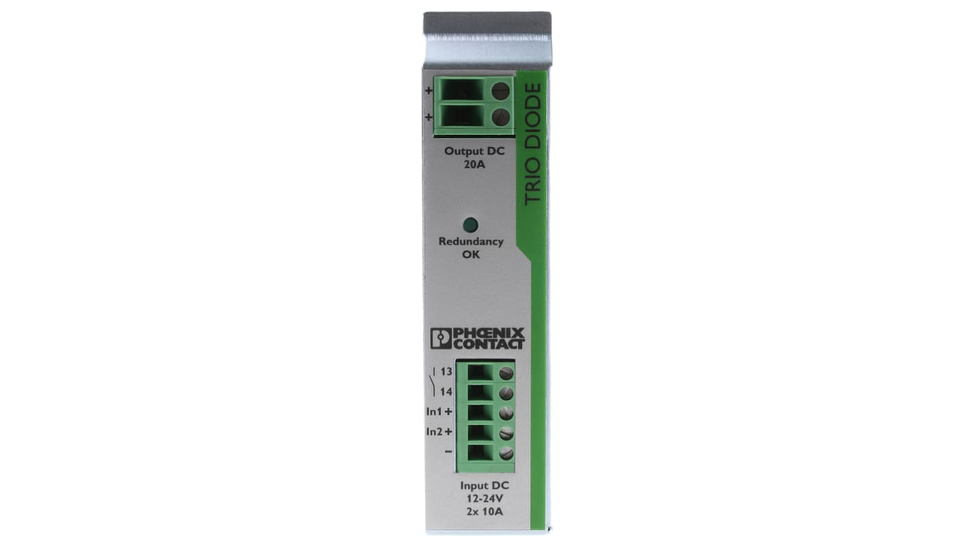 Phoenix Contact Redundancy module, TRIO-DIODE/12-24DC/2X10/1X20 Series