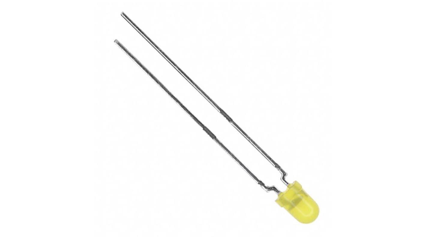 LED Vishay, Amarillo, 594 nm, Vf= 3 V, 60°, mont. pasante, encapsulado 3 mm (T-1)