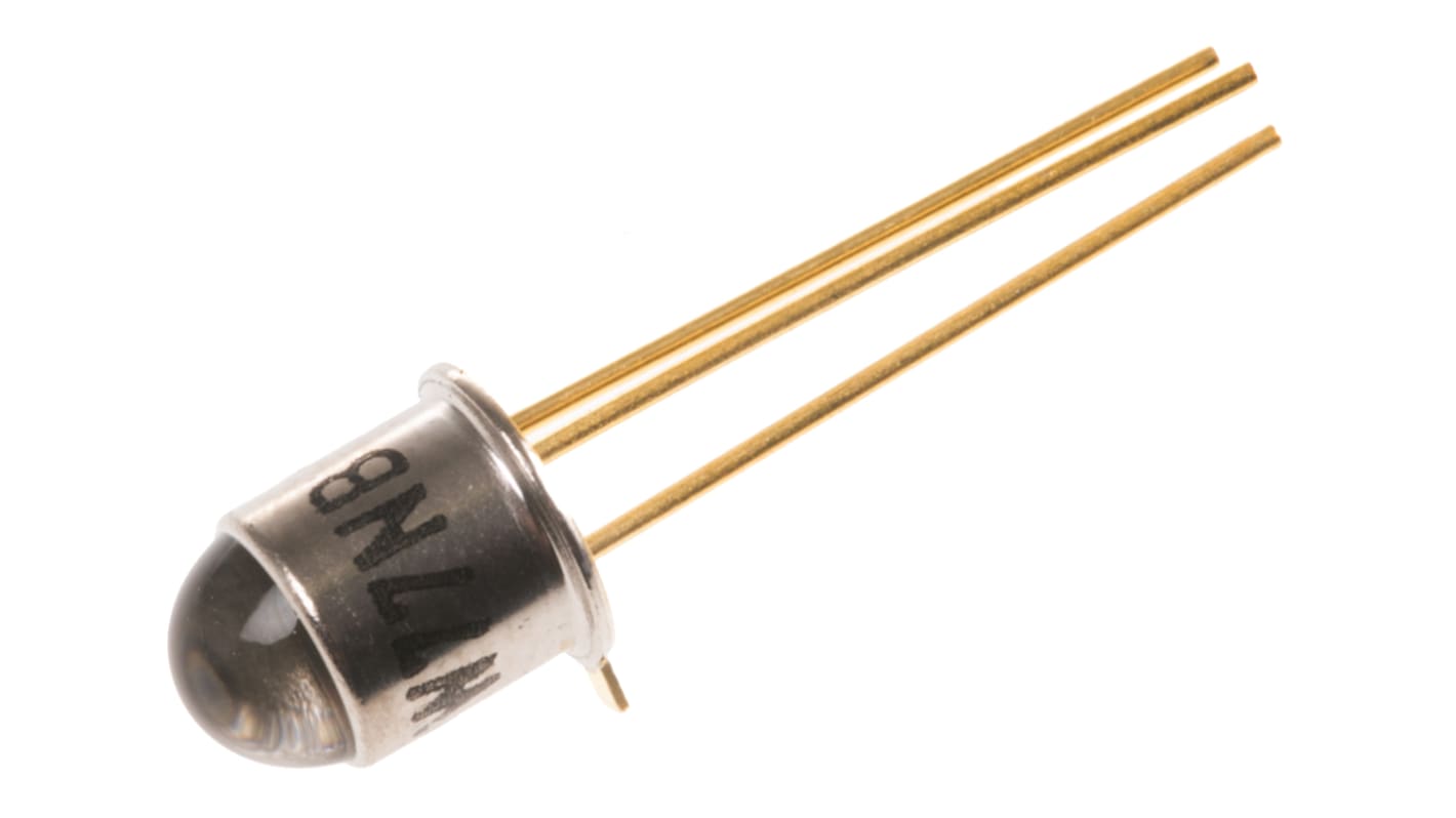 Fototransistor NPN Vishay sensible a IR, luz visible, rango onda λ 450 → 1080 nm, corriente Ic 50mA, mont.
