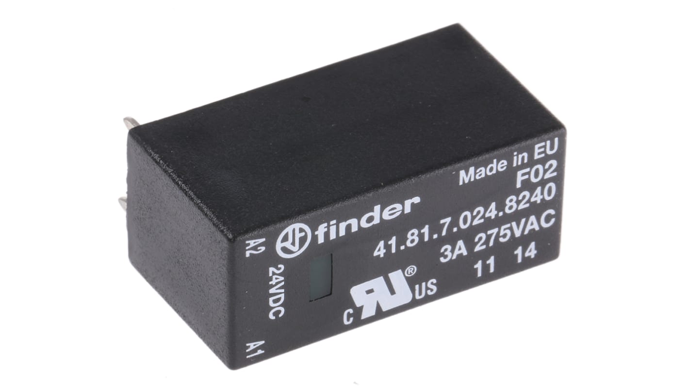 Finder 41 Series Solid State Relay, 3 A Load, PCB Mount, 240 V ac Load, 32 V dc Control