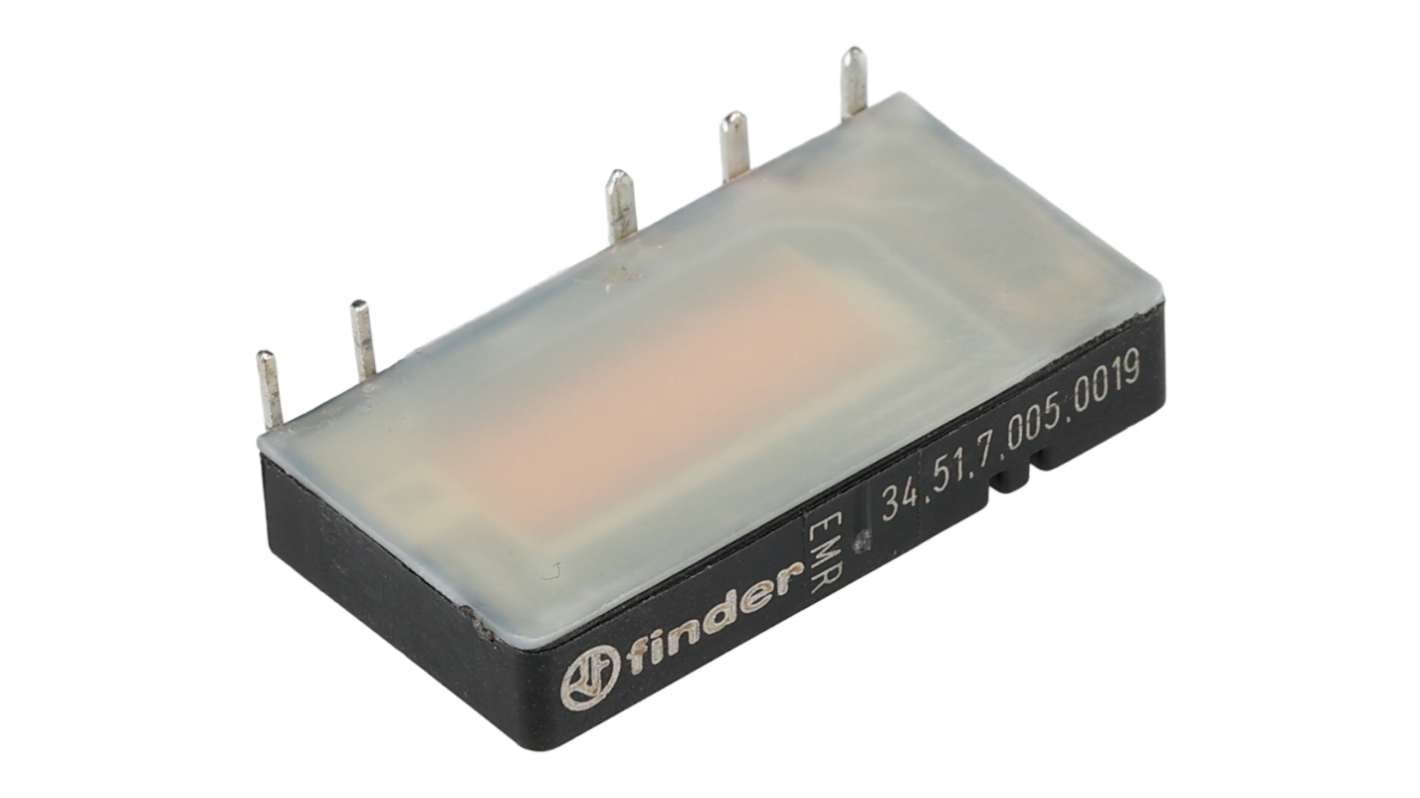 Finder PCB Mount Power Relay, 5V dc Coil, 6A Switching Current, SPDT