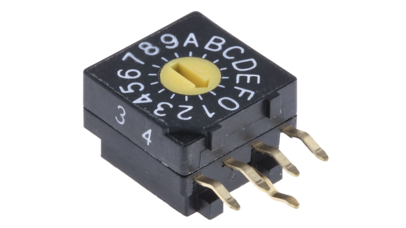 KNITTER-SWITCH 16 Way Through Hole DIP Switch, Rotary Flush Actuator