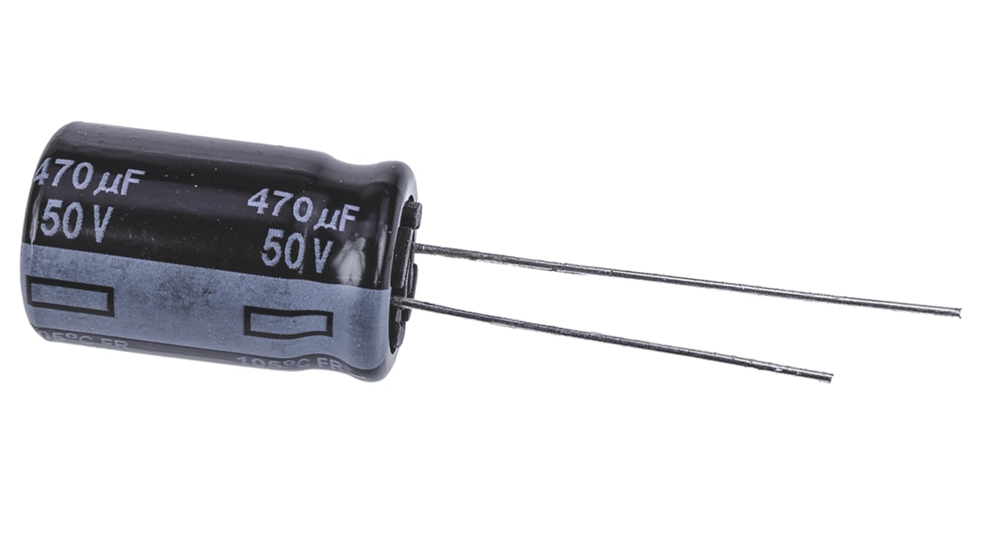 Panasonic 470μF Aluminium Electrolytic Capacitor 50V dc, Radial, Through Hole - EEUFR1H471