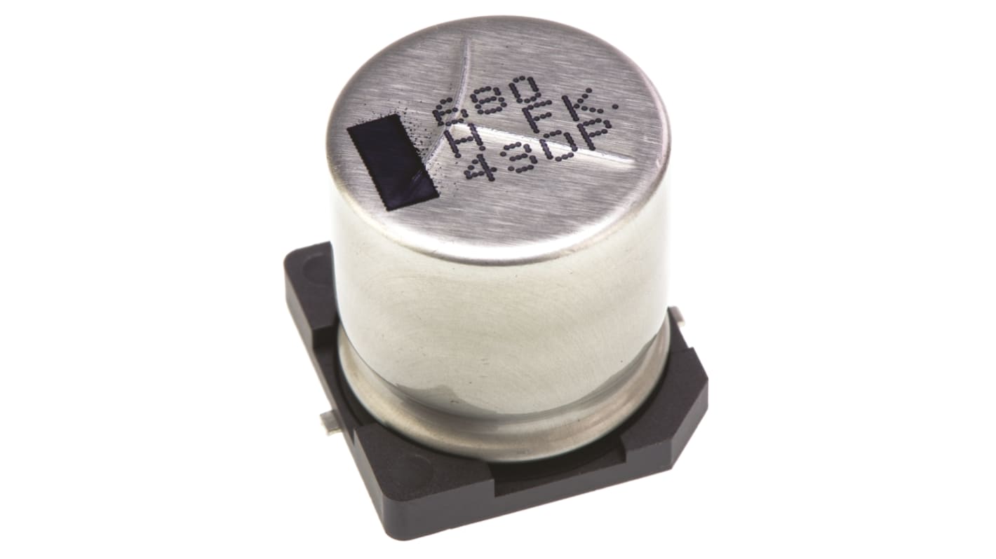 Condensador electrolítico Panasonic serie FK SMD, 680μF, ±20%, 50V dc, mont. SMD, 16 (Dia.) x 16.5mm