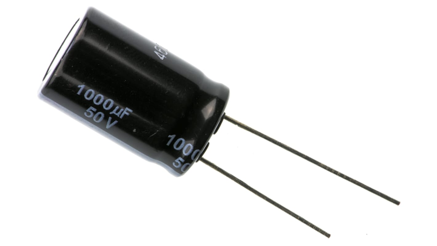 Panasonic 1000μF Aluminium Electrolytic Capacitor 50V dc, Radial, Through Hole - EEUFR1H102