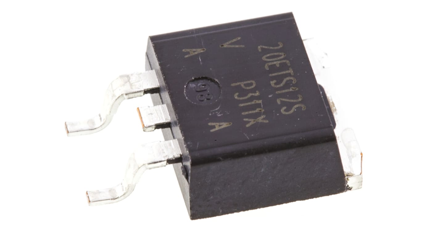 Vishay 高電圧 整流ダイオード, 20A, 1200V 表面実装, 3-Pin D2PAK (TO-263) シリコンジャンクション 1.1V