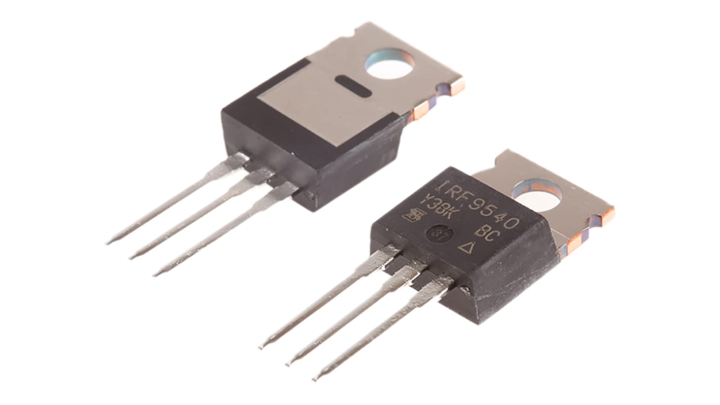 MOSFET Vishay, canale P, 200 mΩ, 19 A, TO-220AB, Su foro