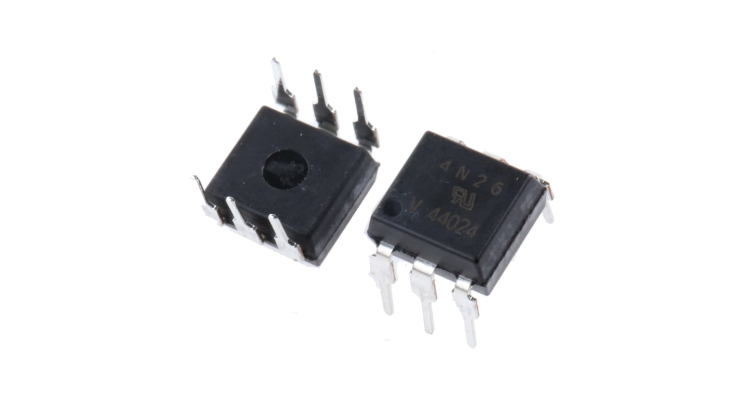 Vishay 4N26 THT Optokoppler DC-In / Transistor-Out, 6-Pin PDIP, Isolation 5000 V ac