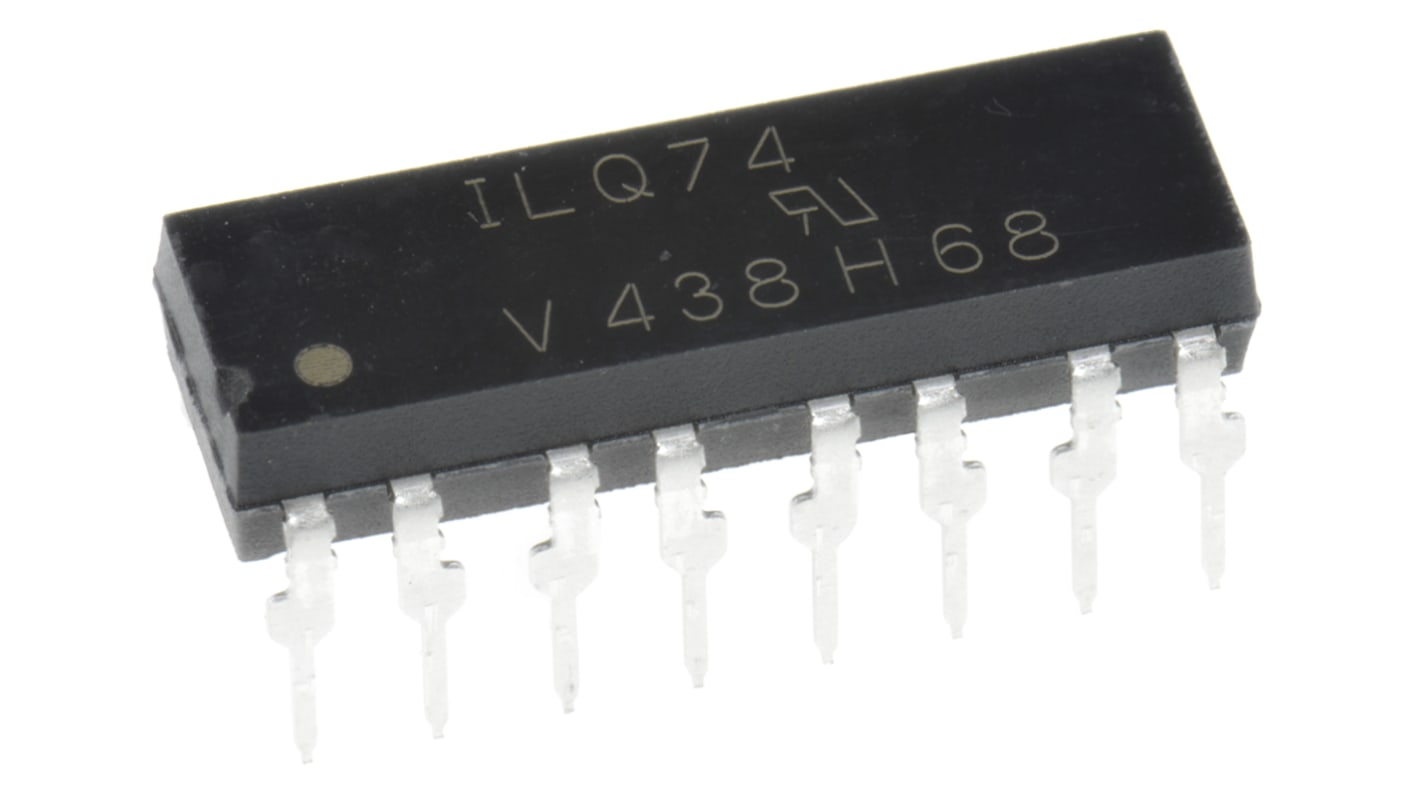 Vishay ILQ THT Quad Optokoppler DC-In / Transistor-Out, 16-Pin PDIP, Isolation 5300 V ac