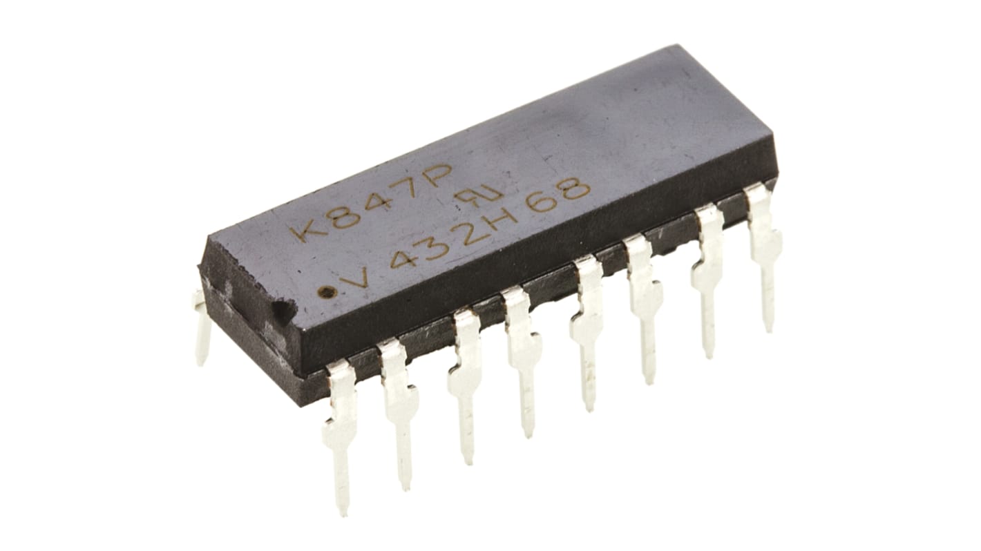 Vishay K THT Quad Optokoppler DC-In / Transistor-Out, 16-Pin DIP, Isolation 5000 V ac