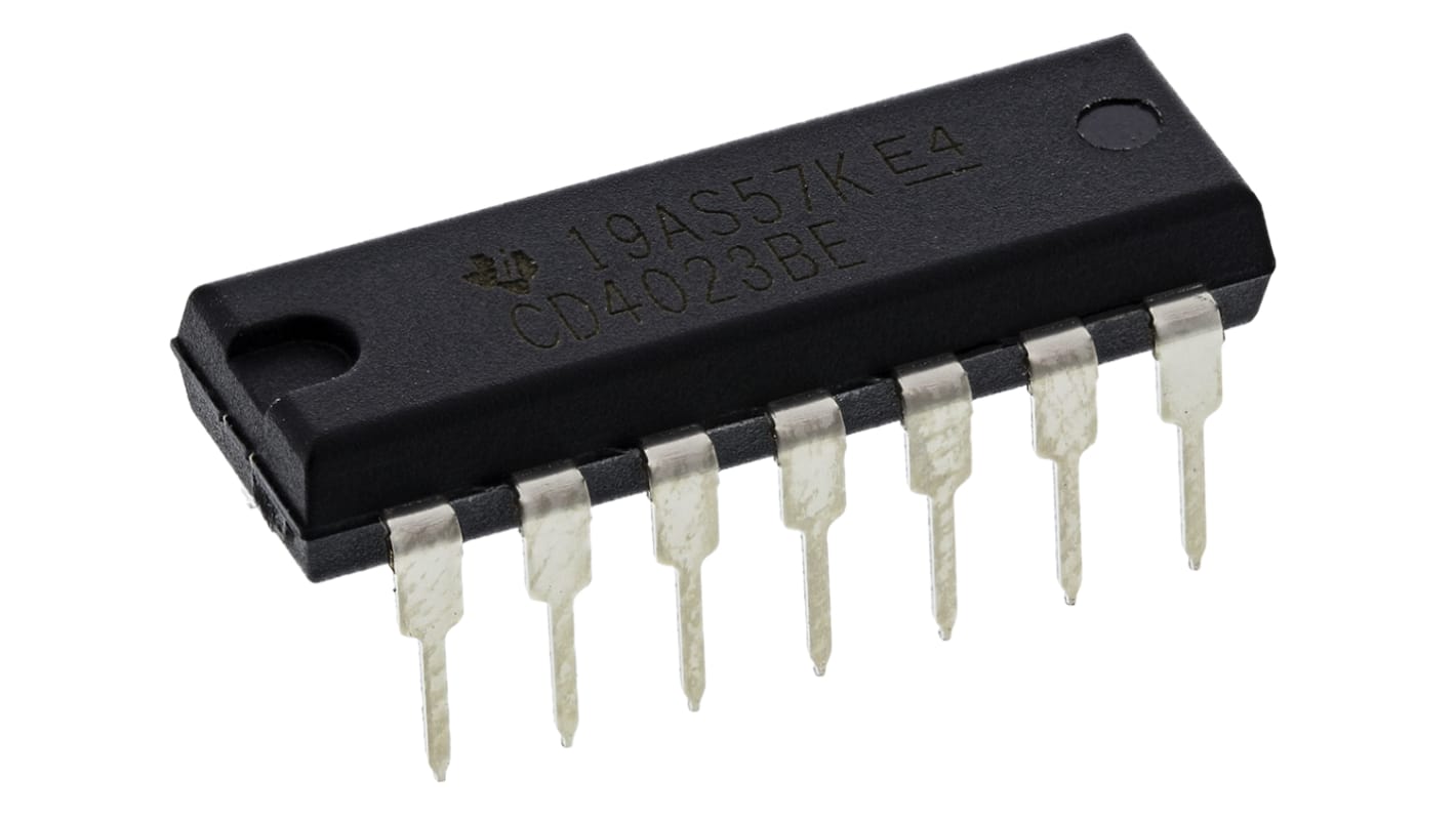 Texas Instruments CD4023BE, Triple 3-Input NAND Logic Gate, 14-Pin PDIP