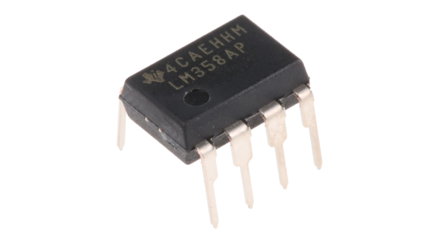 Texas Instruments オペアンプ, スルーホール, 2回路, ±2電源, 単一電源, LM358AP