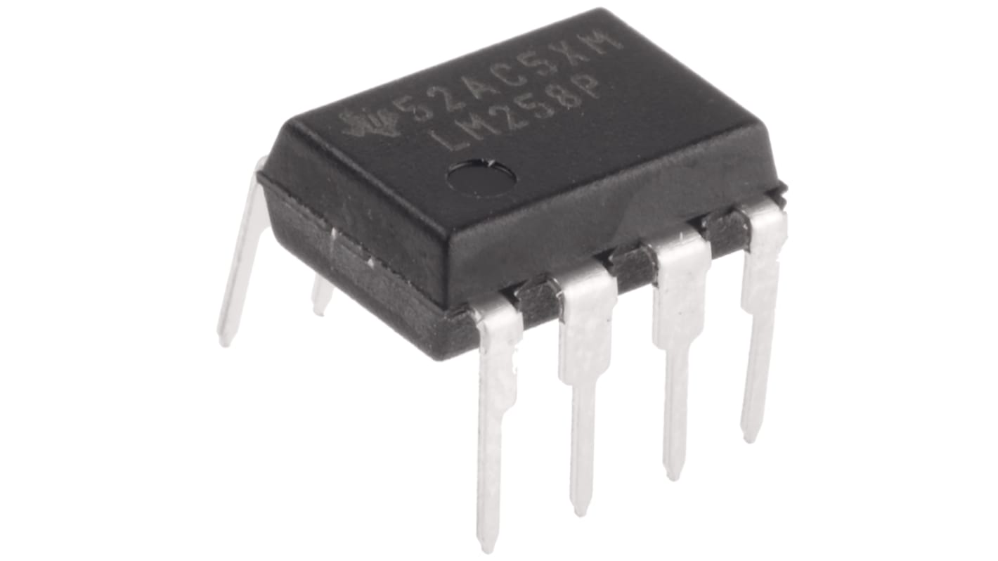 LM258P Texas Instruments, Precision, Op Amp, 700kHz, 5 → 28 V, 8-Pin PDIP