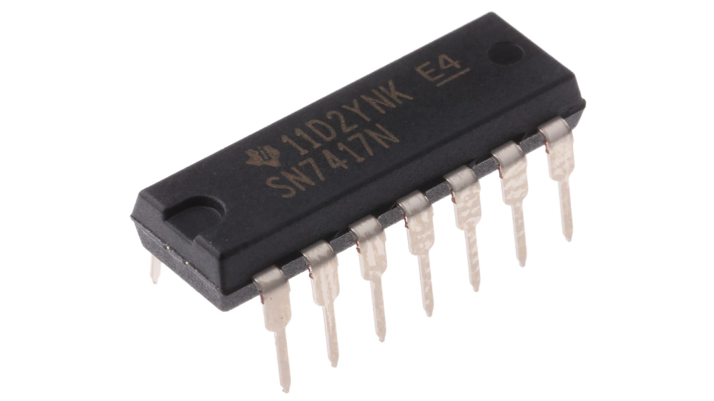 Texas Instruments SN7417NE4 Hex-Channel Buffer & Line Driver, Open Collector, 14-Pin PDIP