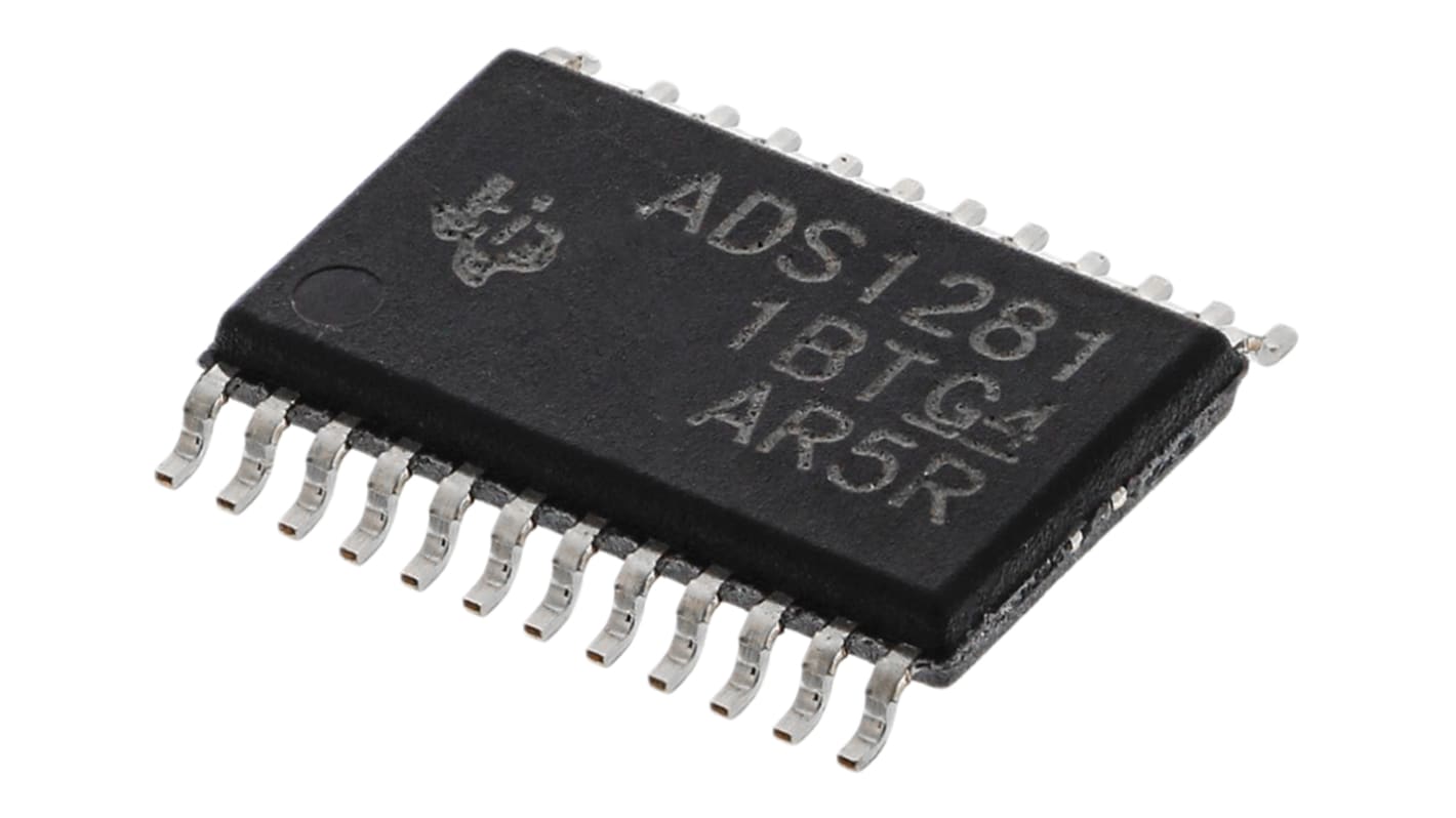 Texas Instruments ADS1281IPW, 31-bit Serial ADC Differential, Single Ended Input, 24-Pin TSSOP