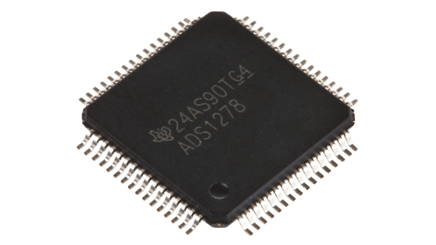 Texas Instruments 24 bit Audio-ADC ADS1278IPAPT Octal, 144ksps HTQFP, 64-Pin