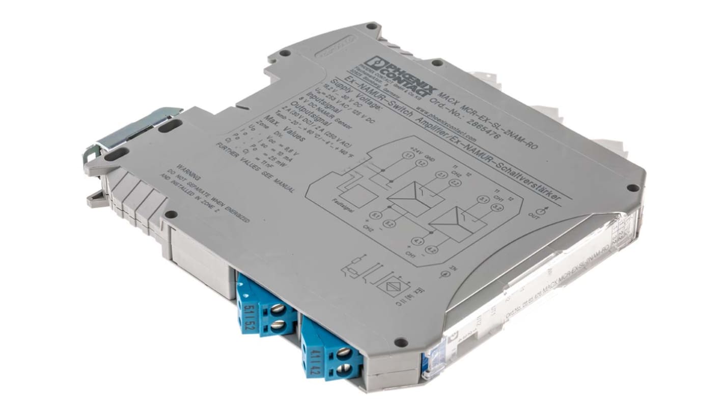 Acondicionador de señal Phoenix Contact 3RS7006, alim. 19.2 → 30V dc, ATEX, para carril DIN