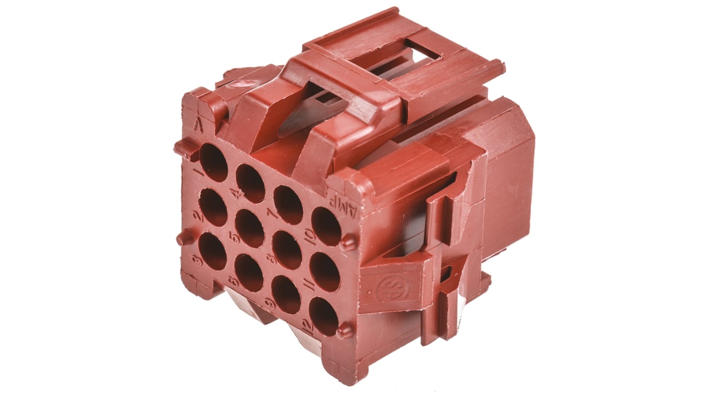 Carcasa de conector TE Connectivity 1-640522-0, Serie Miniature Rectangular II, paso: 4.19mm, 12 contactos, 4 filas,