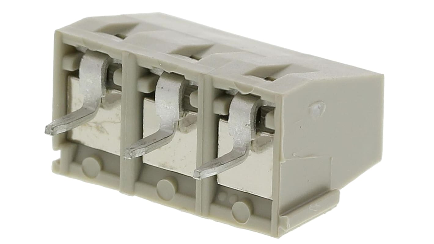 TE Connectivity Buchanan Series PCB Terminal Block, 3-Contact, 5mm Pitch, Through Hole Mount, 1-Row, Screw Termination