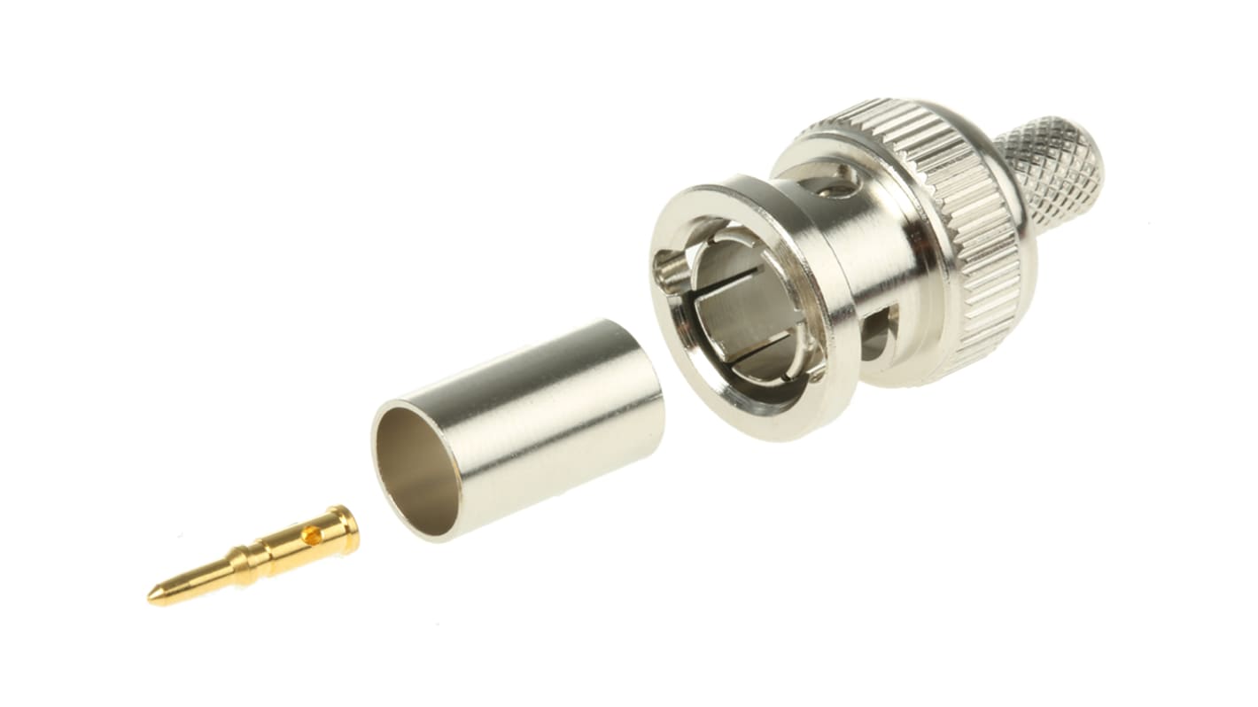 TE Connectivity, Plug Cable Mount BNC Connector, 75Ω, Crimp Termination, Straight Body