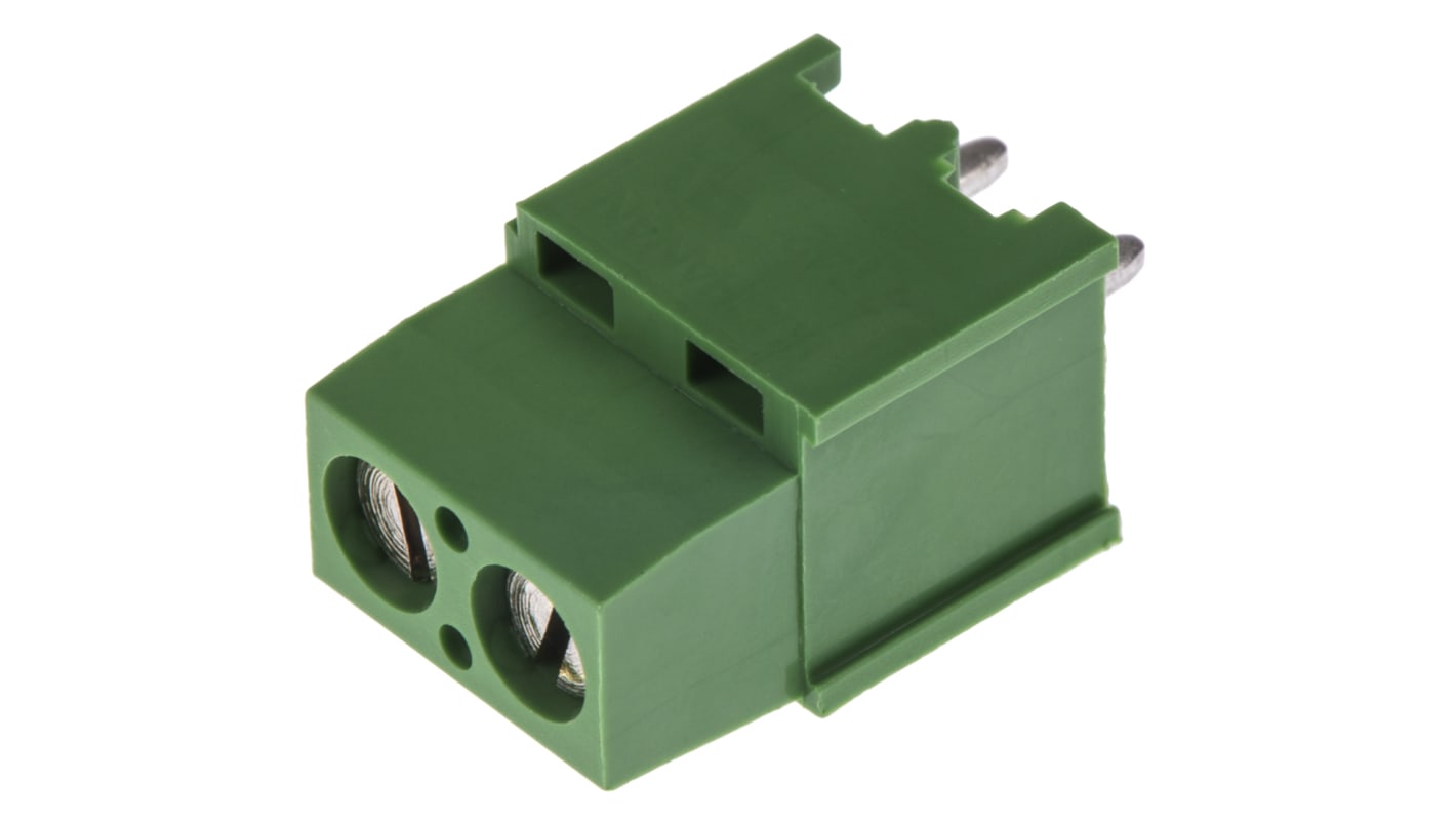 TE Connectivity Buchanan Series PCB Terminal Block, 2-Contact, 5.08mm Pitch, Through Hole Mount, 1-Row, Screw