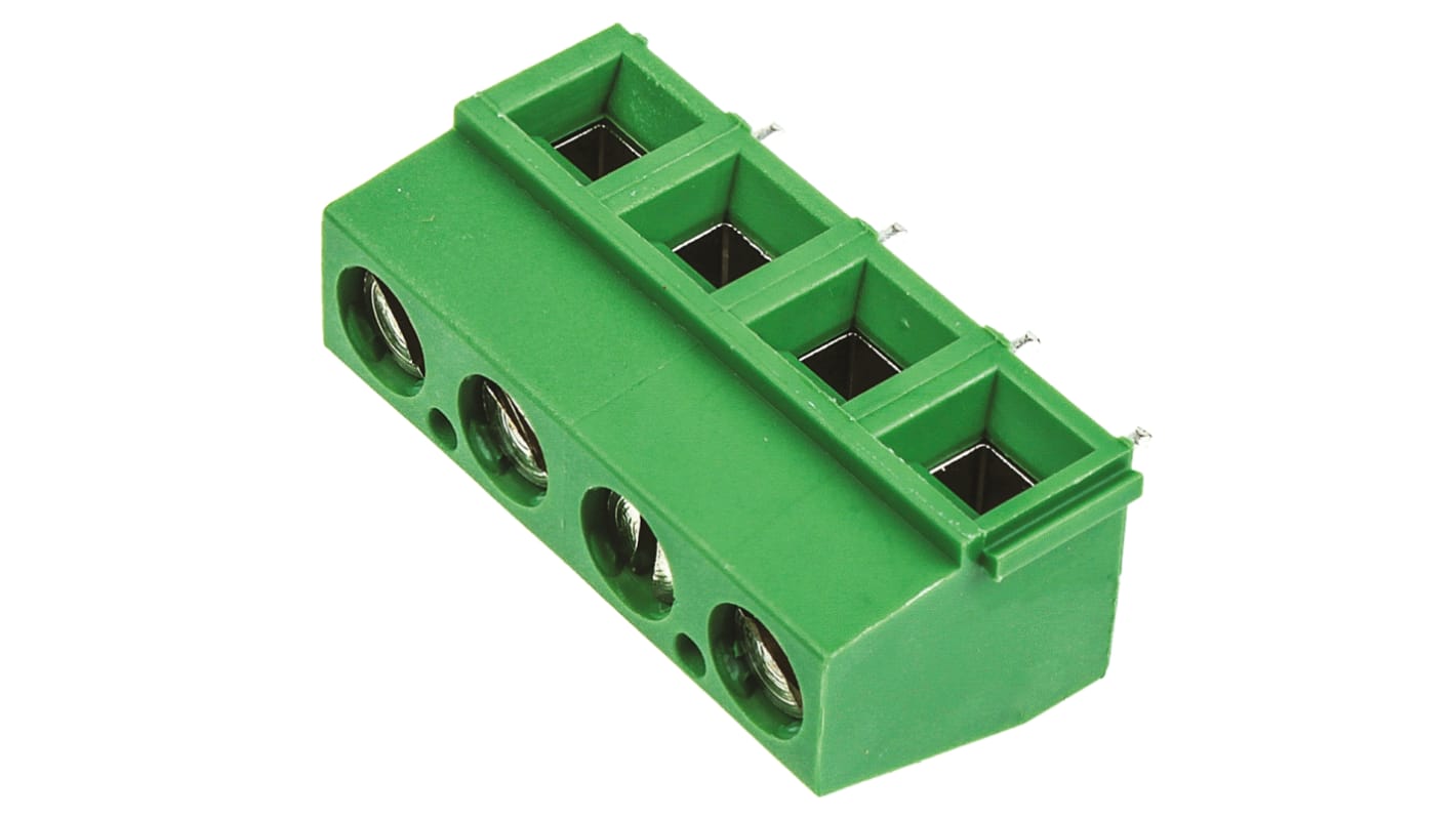 TE Connectivity Buchanan Series PCB Terminal Block, 4-Contact, 5.08mm Pitch, Through Hole Mount, 1-Row, Screw