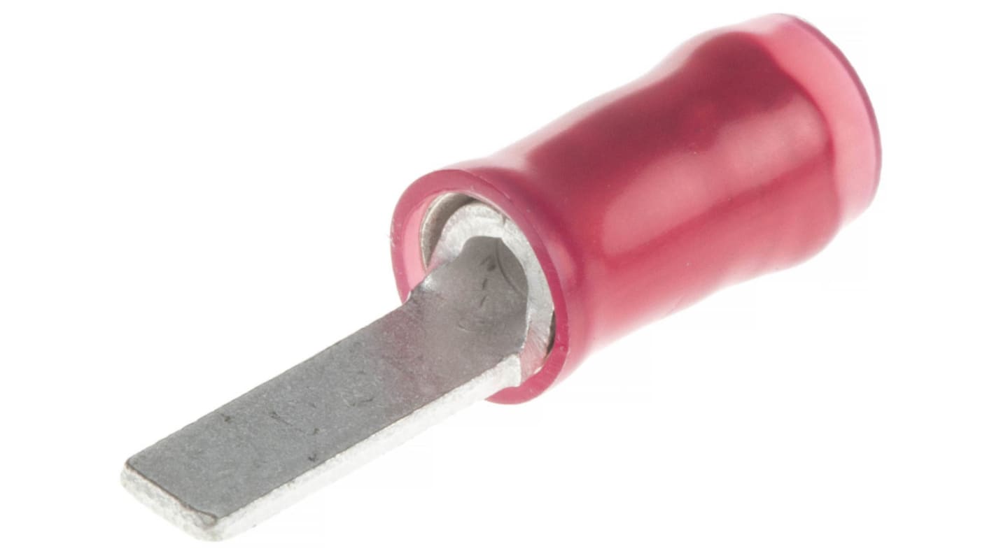 TE Connectivity, PIDG Insulated Crimp Blade Terminal 8.7mm Blade Length, 0.25mm² to 1.64mm², 22AWG to 16AWG, Red