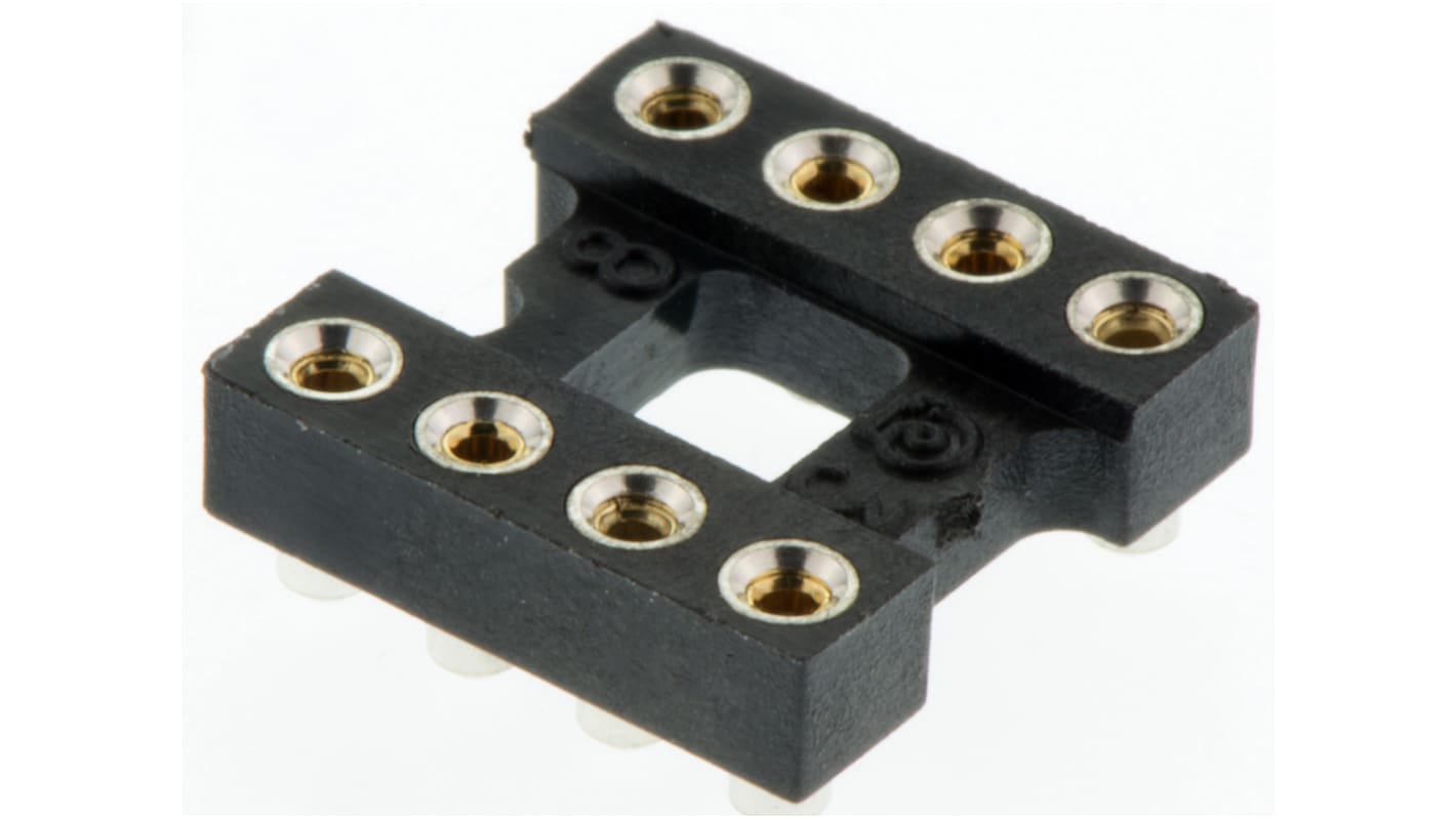 Aries DIL-Sockel, 8-Pin SMD vergoldet, Raster 2.54mm Offene Bauform
