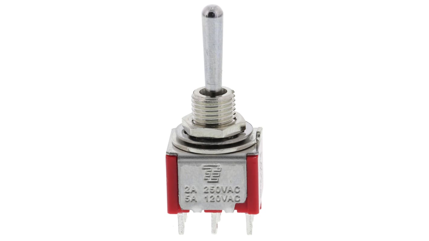 TE Connectivity Toggle Switch, PCB Mount, On-On-On, DPDT, Solder Terminal, 120V