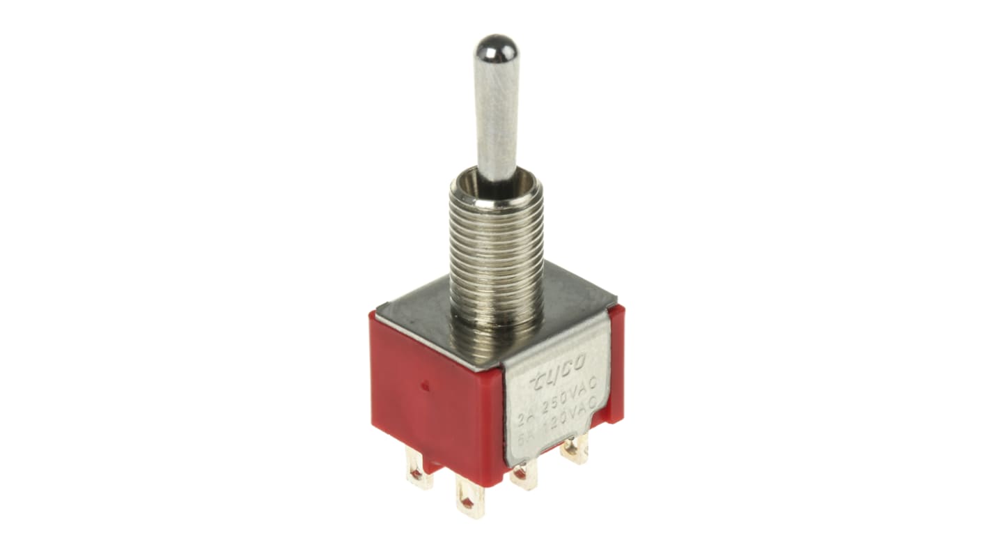 TE Connectivity Toggle Switch, Panel Mount, (On)-On-(On), DP3T, Solder Terminal, 120 ac/dc, 28V ac/dc