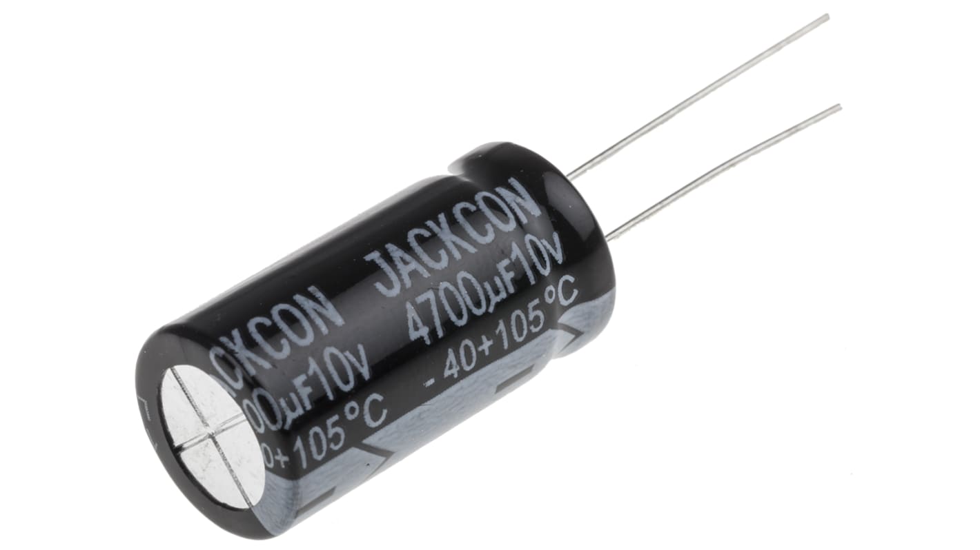 RS PRO 4700μF Aluminium Electrolytic Capacitor 10V dc, Radial, Through Hole