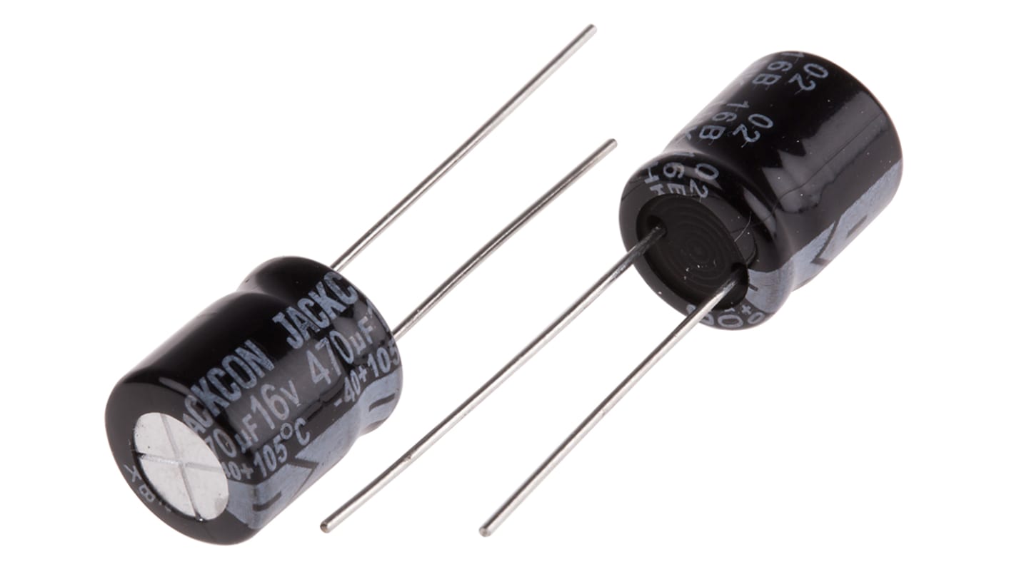 RS PRO 470μF Aluminium Electrolytic Capacitor 16V dc, Radial, Through Hole