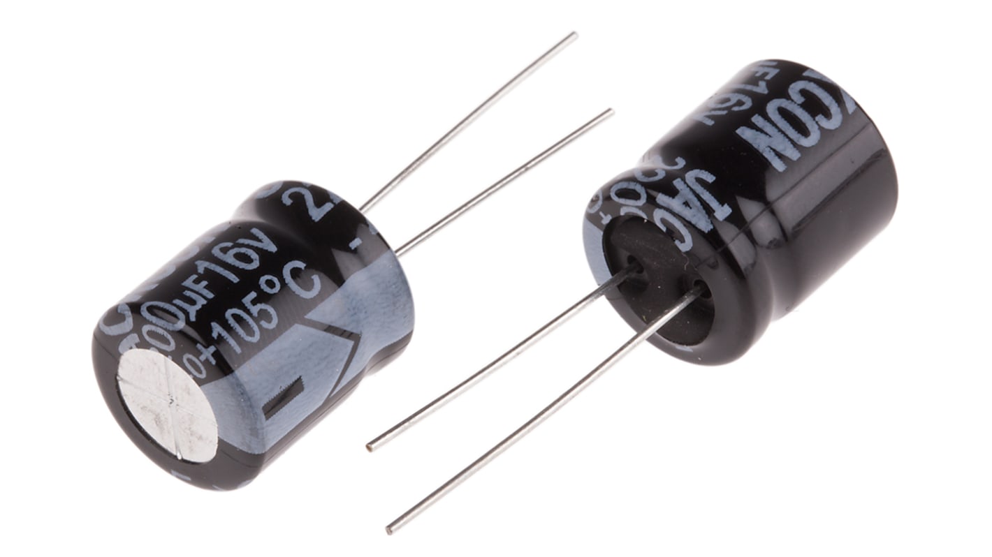 RS PRO 2200μF Aluminium Electrolytic Capacitor 16V dc, Radial, Through Hole