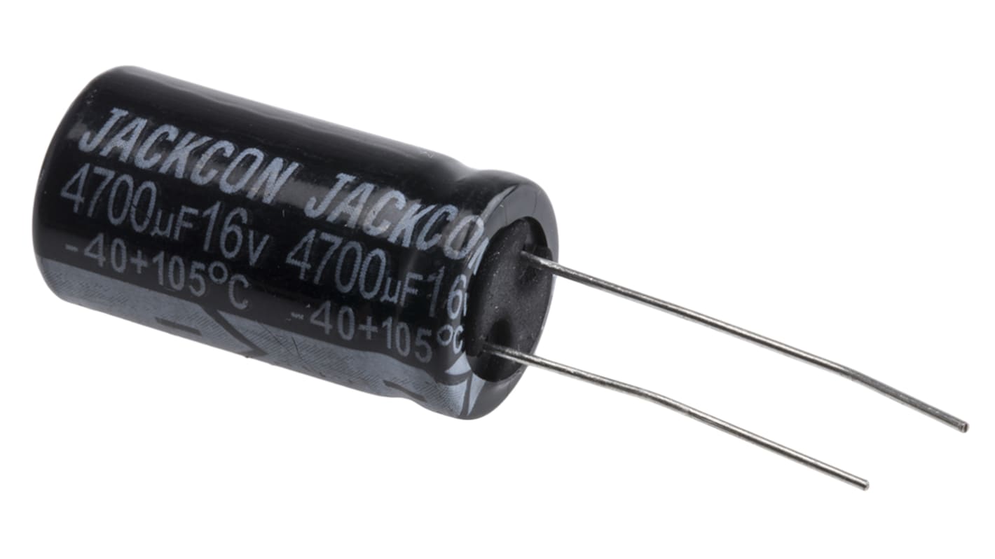 RS PRO, THT Aluminium-Elektrolyt Kondensator 4700μF ±20% / 16V dc, Ø 13mm x 26mm x 26mm, bis 105°C