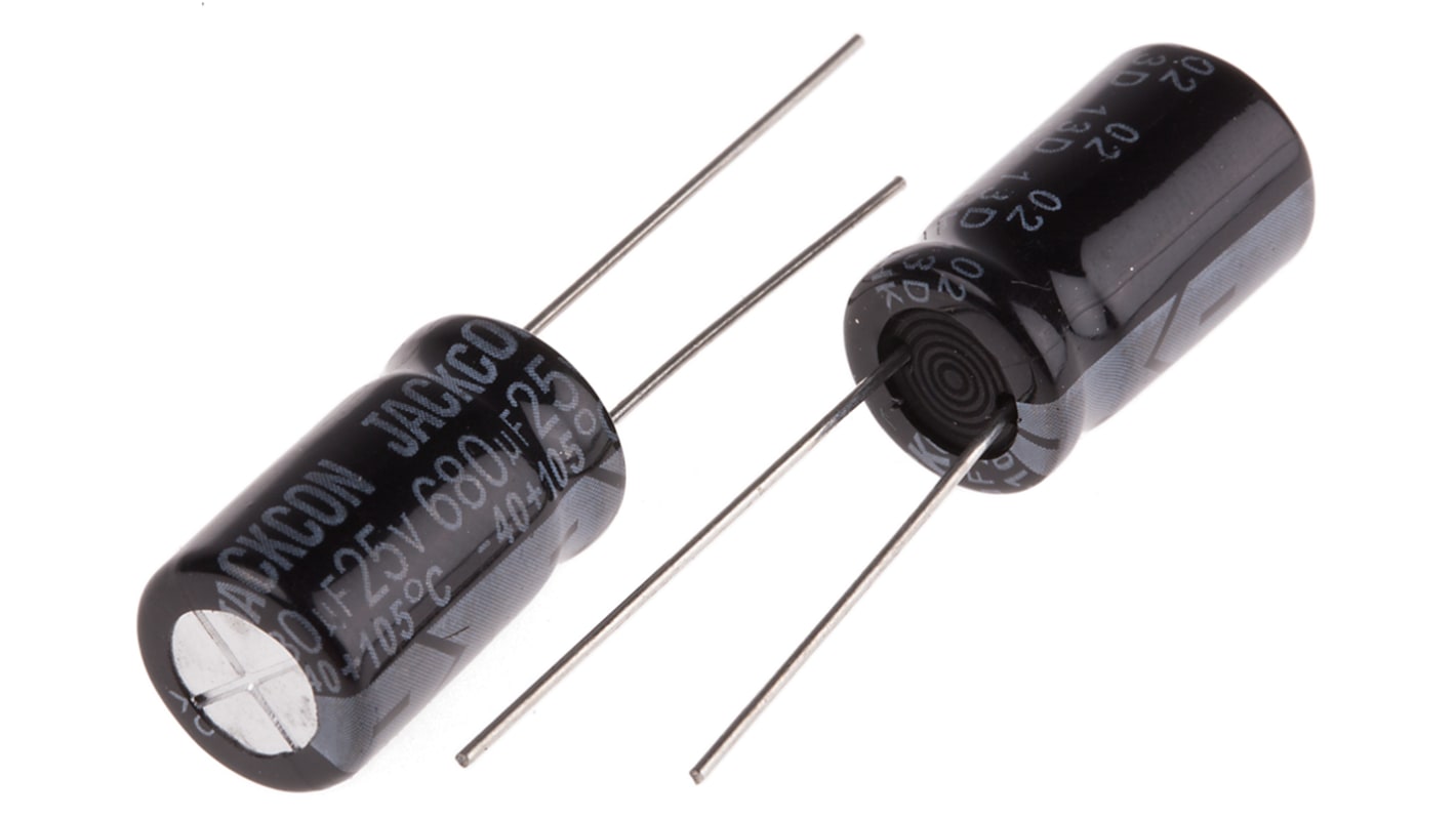 RS PRO 680μF Aluminium Electrolytic Capacitor 25V dc, Radial, Through Hole