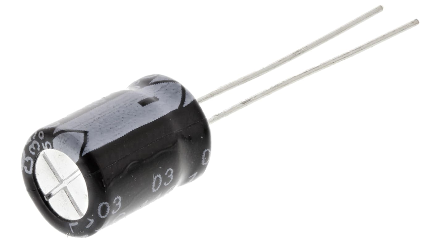 Condensador electrolítico RS PRO, 220μF, ±20%, 35V dc, Radial, Orificio pasante, 8 (Dia.) x 11mm, paso 3.5mm