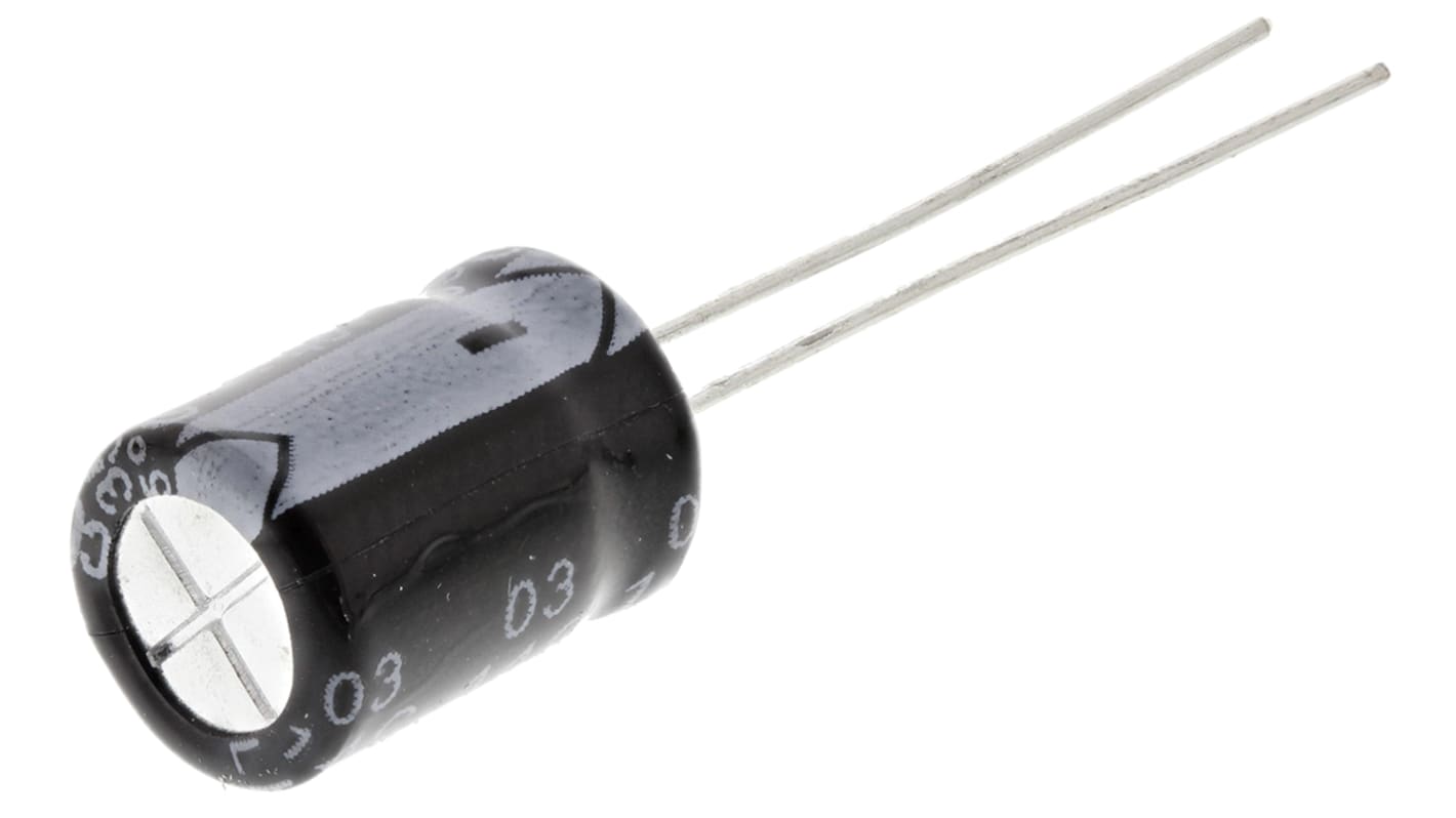 RS PRO, THT Aluminium-Elektrolyt Kondensator 220μF ±20% / 35V dc, Ø 8mm x 11mm x 11mm, bis 105°C