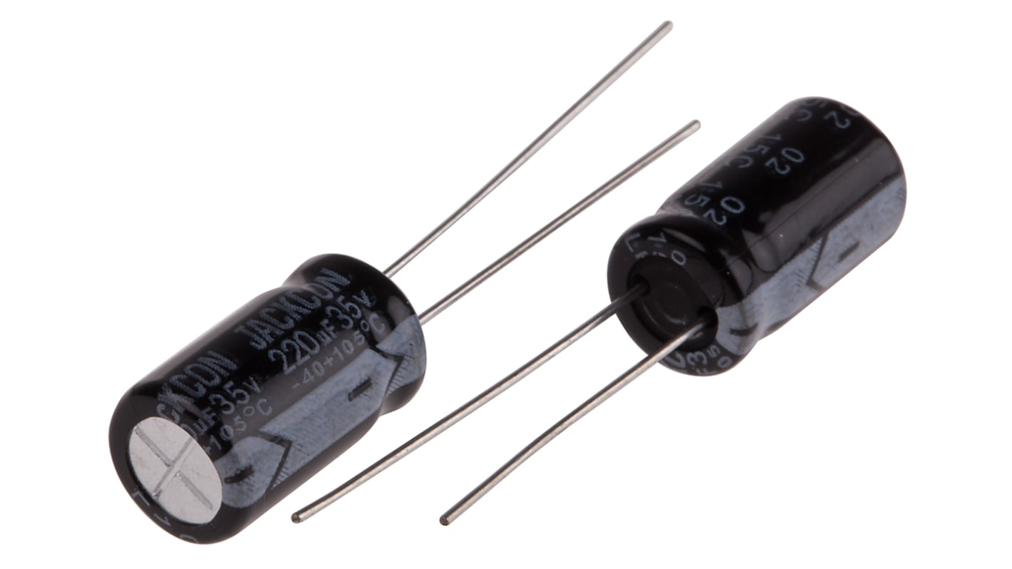 RS PRO 220μF Aluminium Electrolytic Capacitor 35V dc, Radial, Through Hole