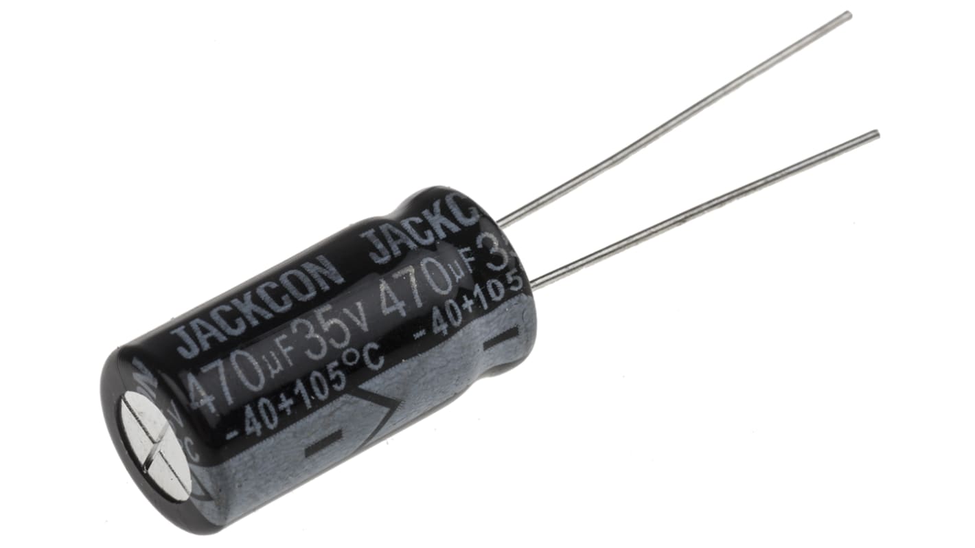 RS PRO, THT Aluminium-Elektrolyt Kondensator 470μF ±20% / 35V dc, Ø 10mm x 20mm x 20mm, bis 105°C