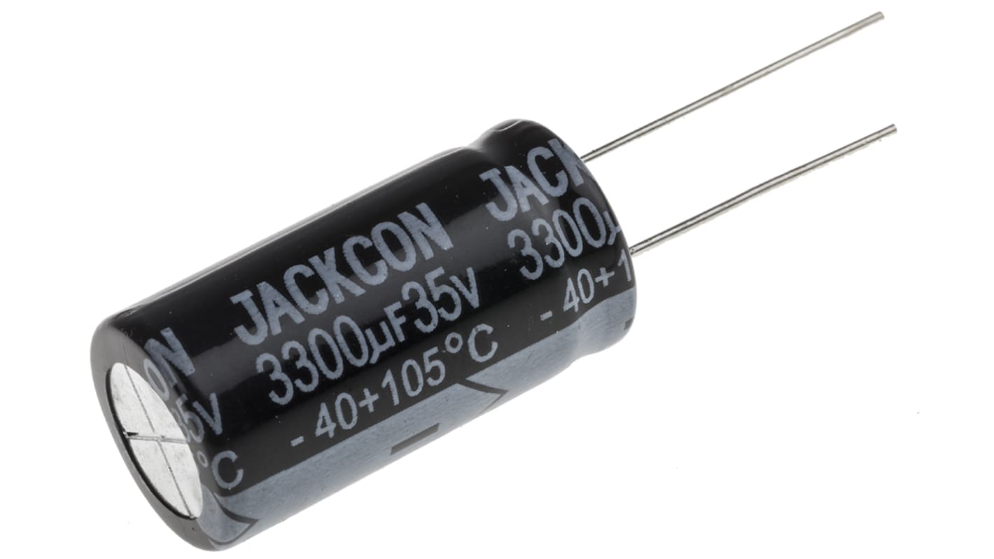 RS PRO 3300μF Aluminium Electrolytic Capacitor 35V dc, Radial, Through Hole