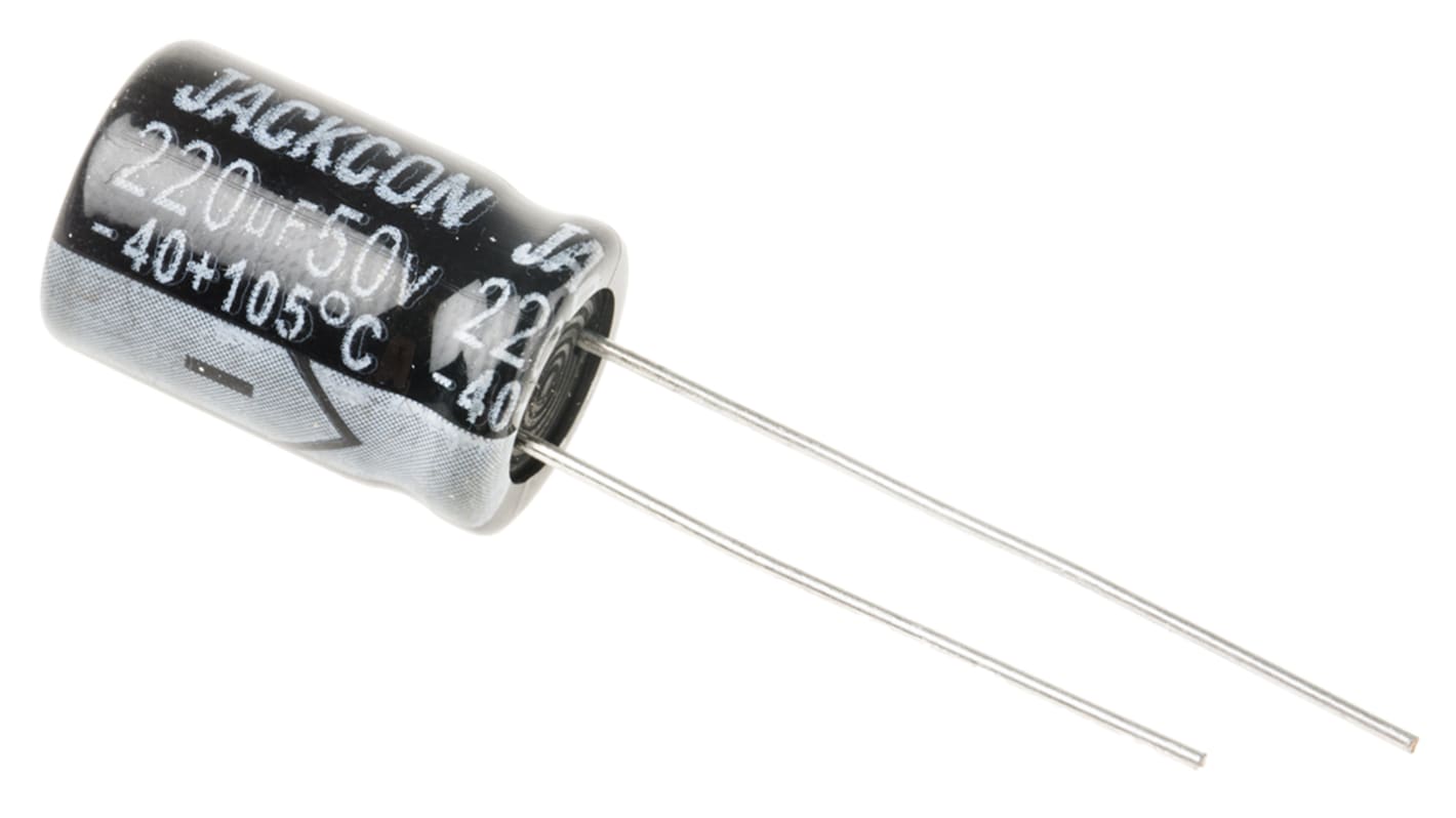 RS PRO 220μF Aluminium Electrolytic Capacitor 50V dc, Radial, Through Hole