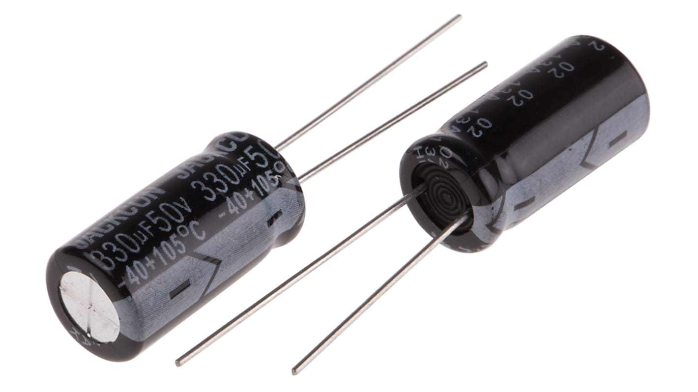 RS PRO 330μF Aluminium Electrolytic Capacitor 50V dc, Radial, Through Hole