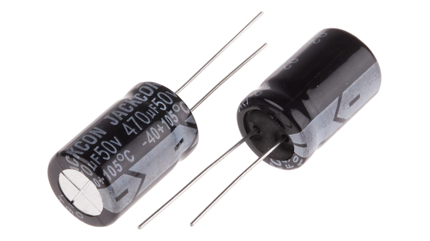 RS PRO 470μF Aluminium Electrolytic Capacitor 50V dc, Radial, Through Hole